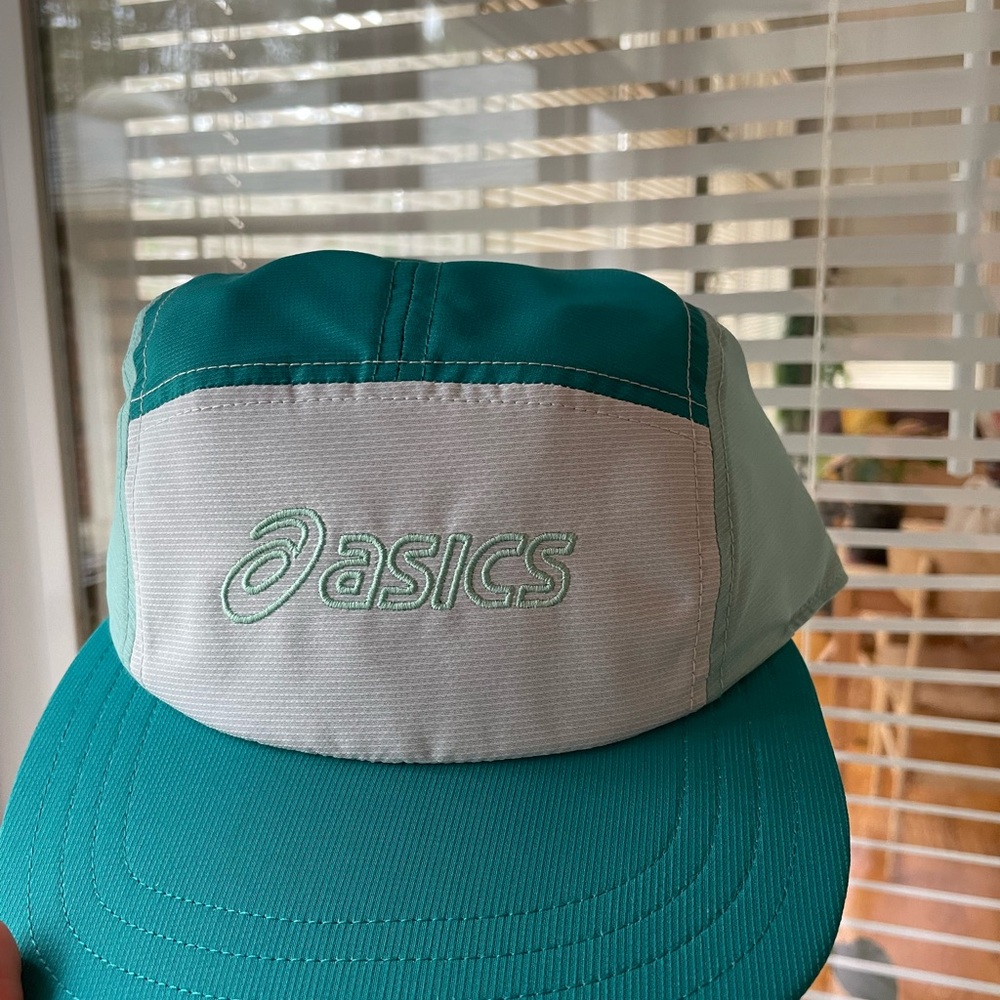 Asics Aqua and Gray 5-Panel Cap